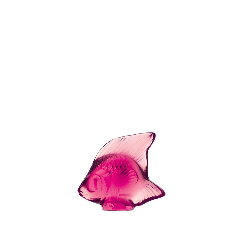 René Lalique Fish Scultura pesce S vetro fucsia