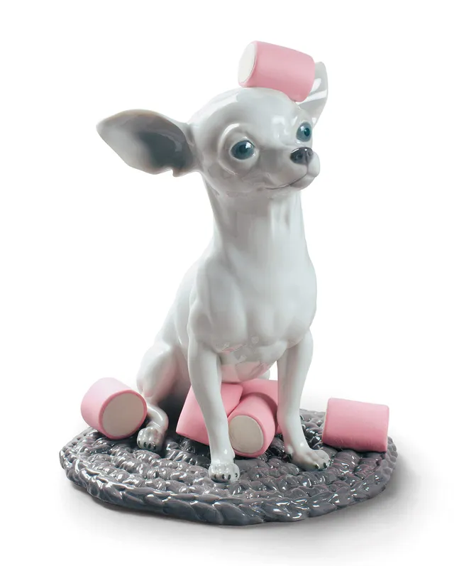 Lladró Chihuahua Marshmallows Figurina Cane Porcellana