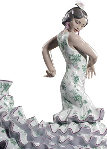Lladró Alta Porcellana Donna Flamenco scultura verde porpora