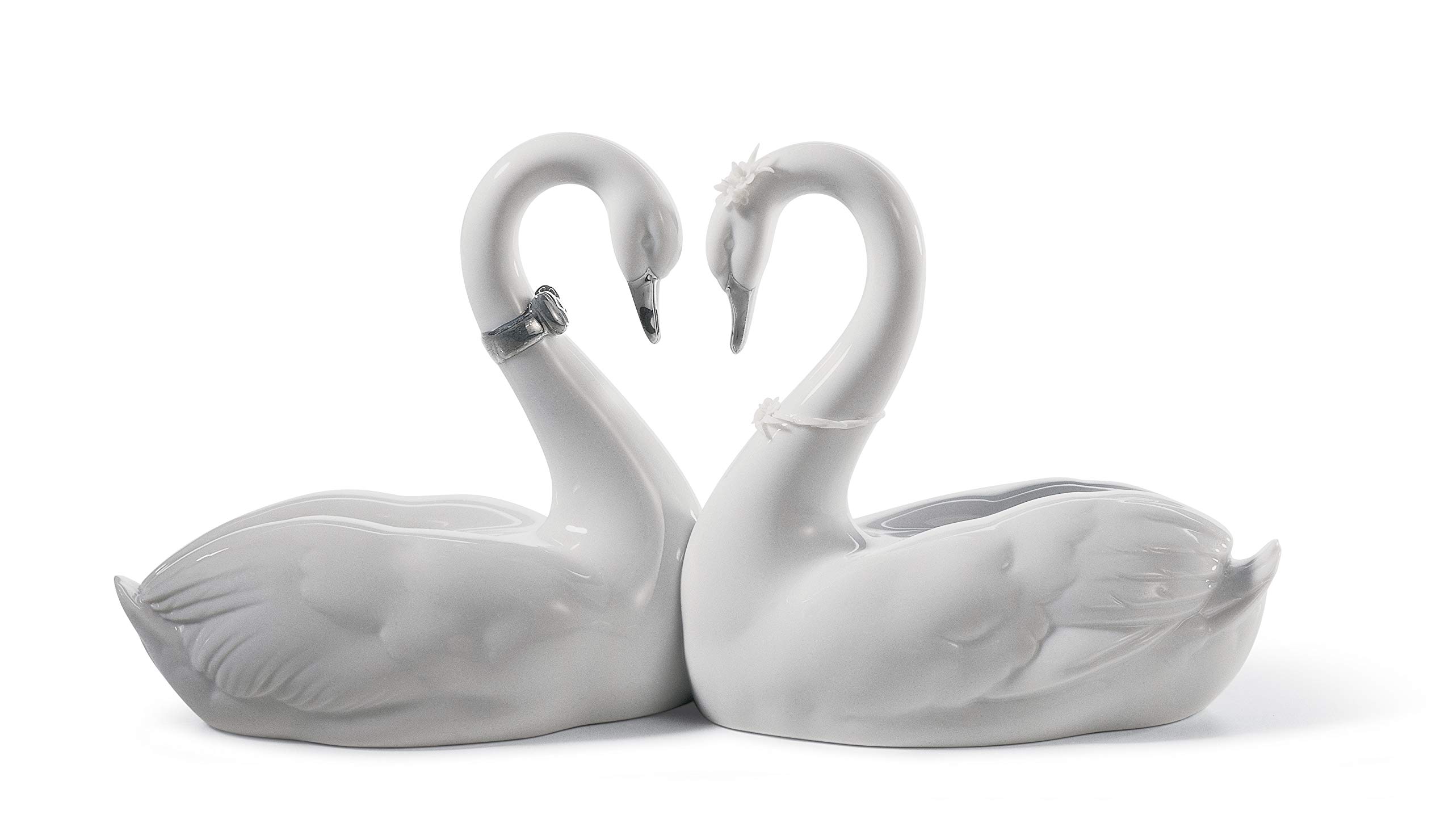 Lladró Cigni Amore Senza Fine figurina lustro argento