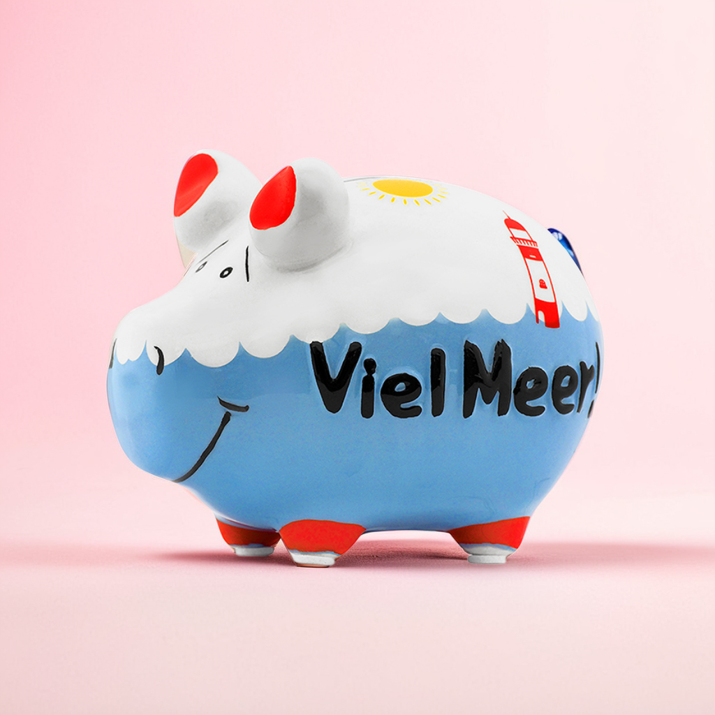 Sparschwein Kleinschweine Viel Meer Salvadanaio 12,5 cm