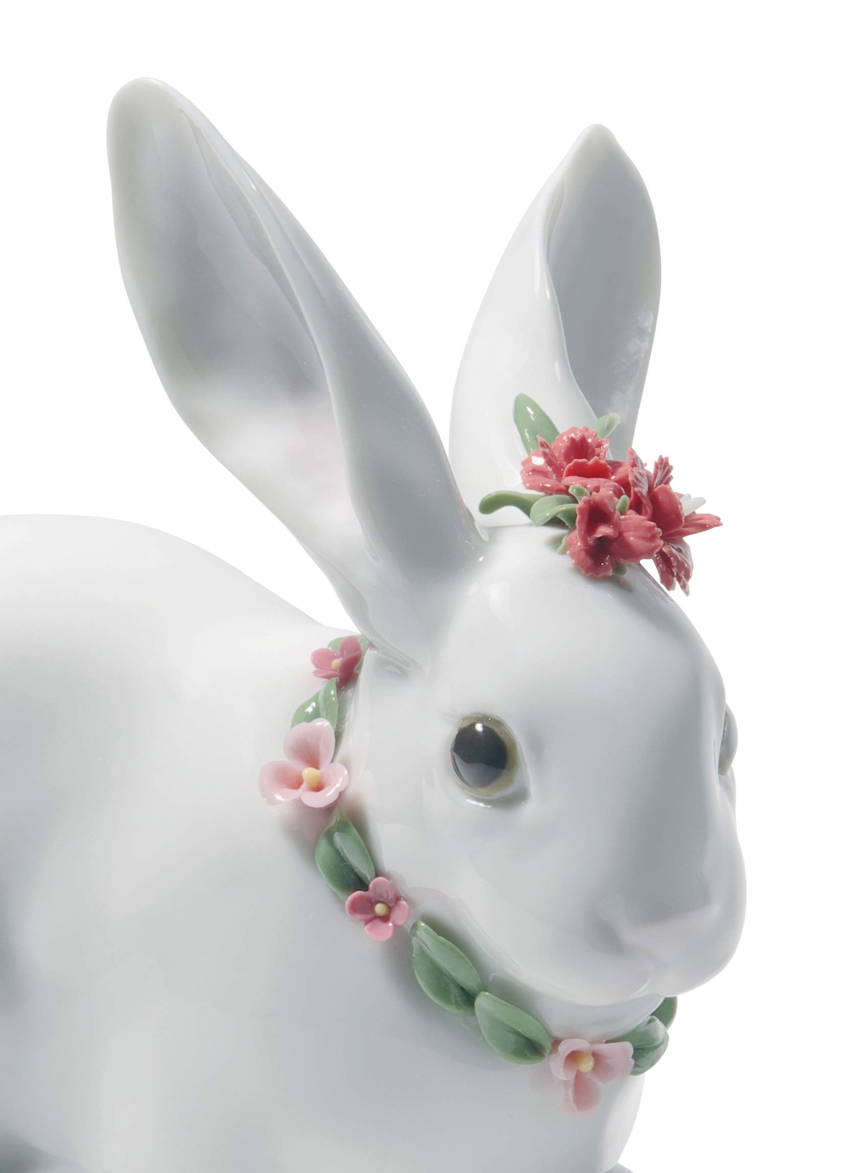 Lladró Sculture Coniglio con Fiori figurina porcellana garofani