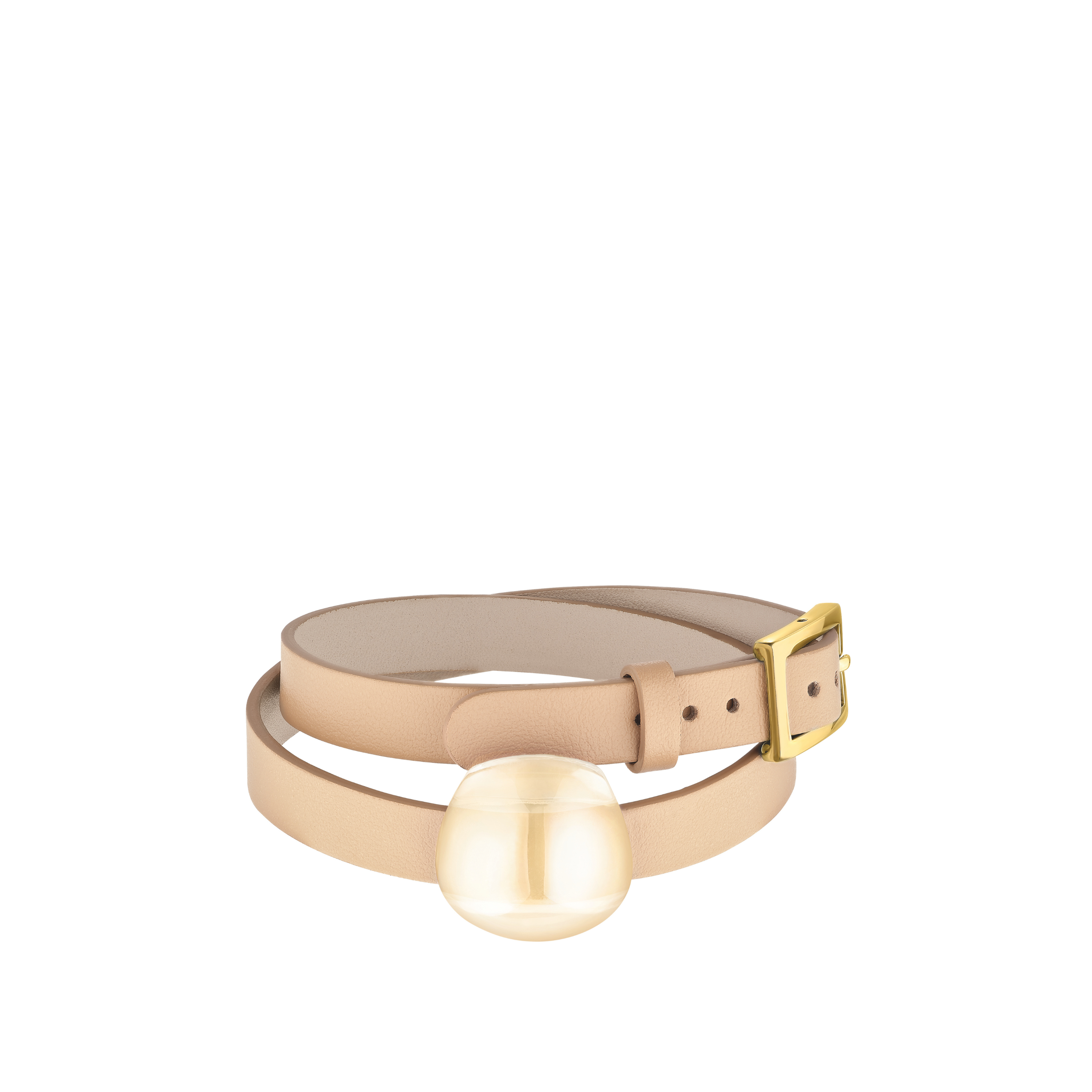 René Lalique Cabochon bracciale pelle taglia unica