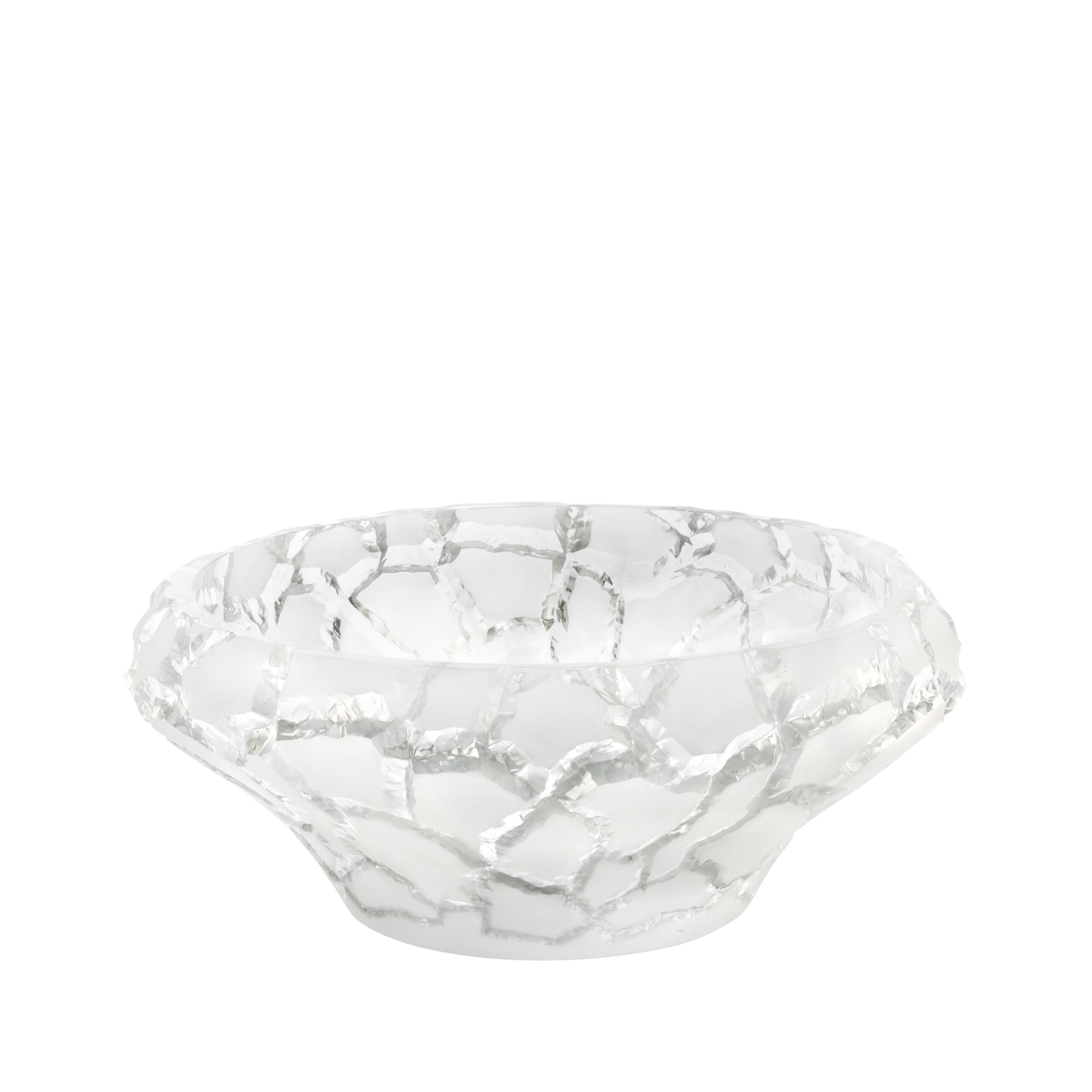 René Lalique Caldera coppa in cristallo satinato incolore