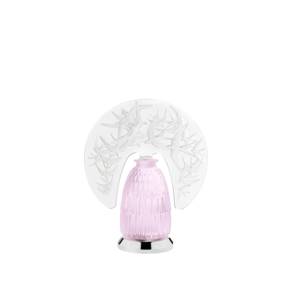 Lalique Swallows lampada senza fili vetro rosa