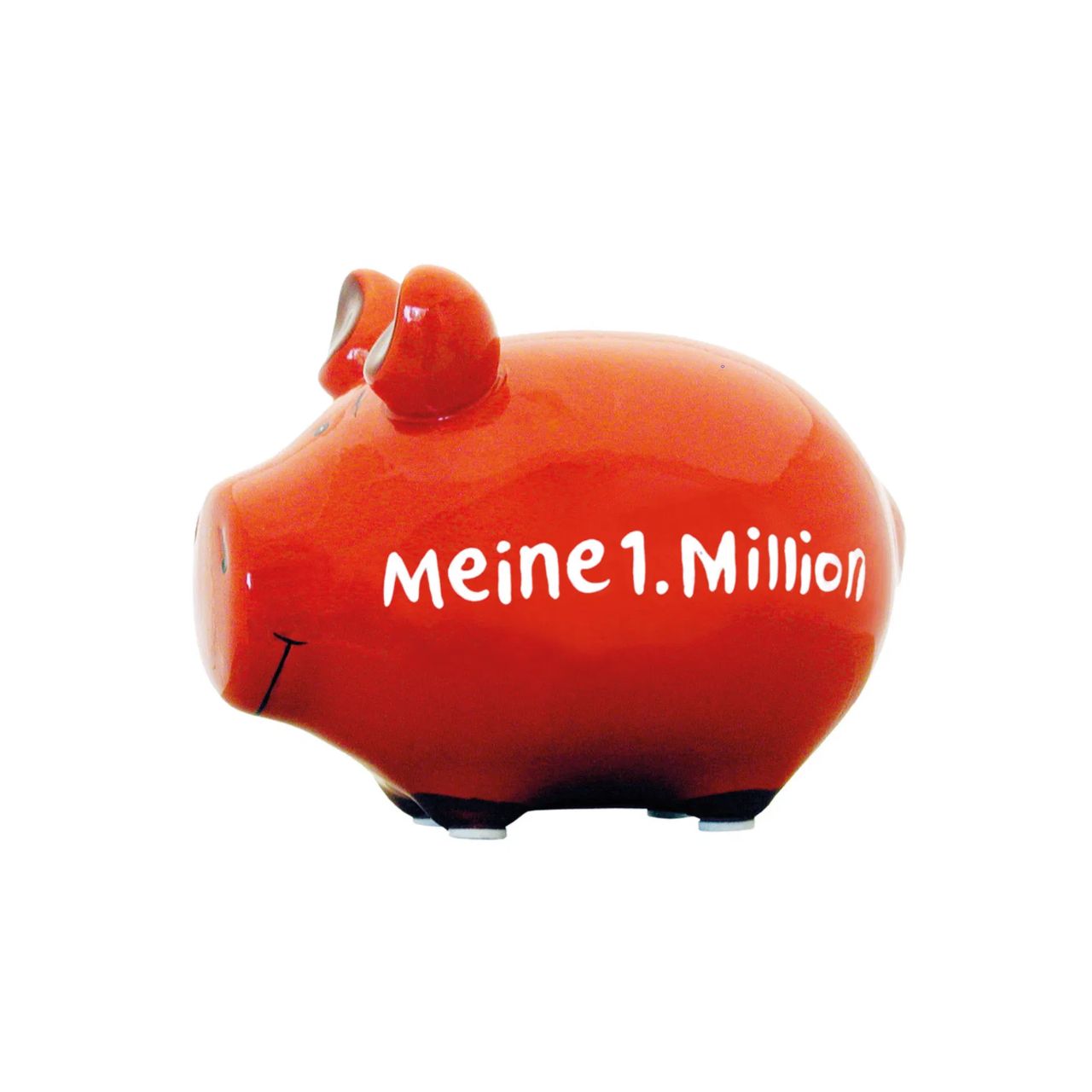 Sparschwein Meine 1. Million salvadanaio maialino rosso piccolo