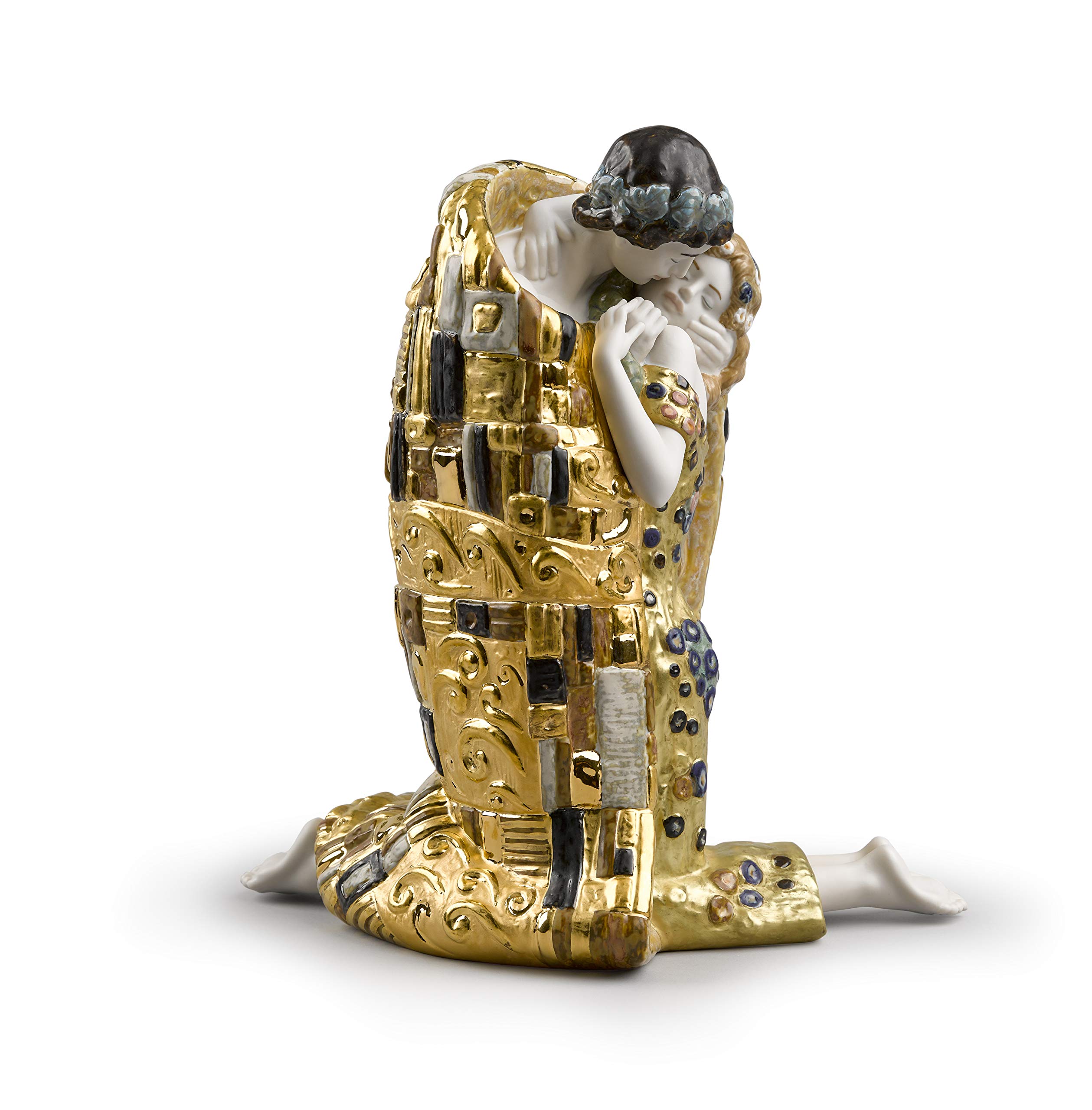 Lladró Alta Porcellana Bacio di Klimt scultura oro