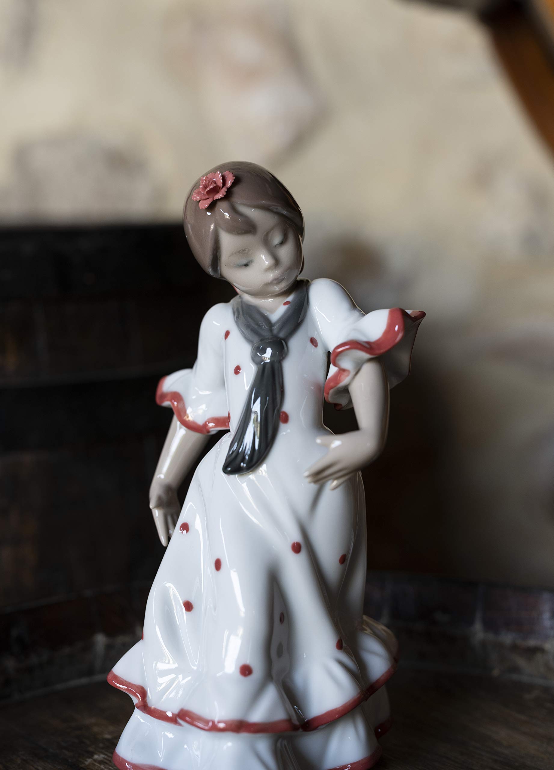 Lladró Ballerina scultura bambina rosso pois porcellana 17 cm