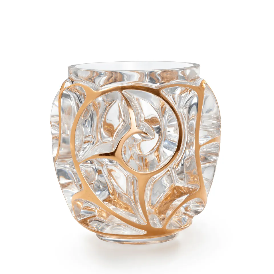 Lalique Tourbillons Vaso XXL Cristallo Foglia Oro Rosa