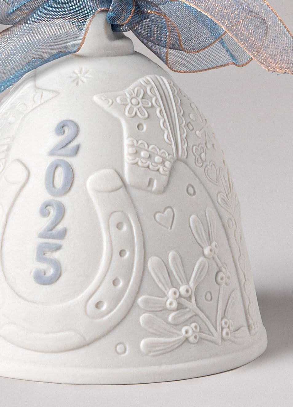 Lladró Campana Natale 2025 Blu ornamento porcellana opaca
