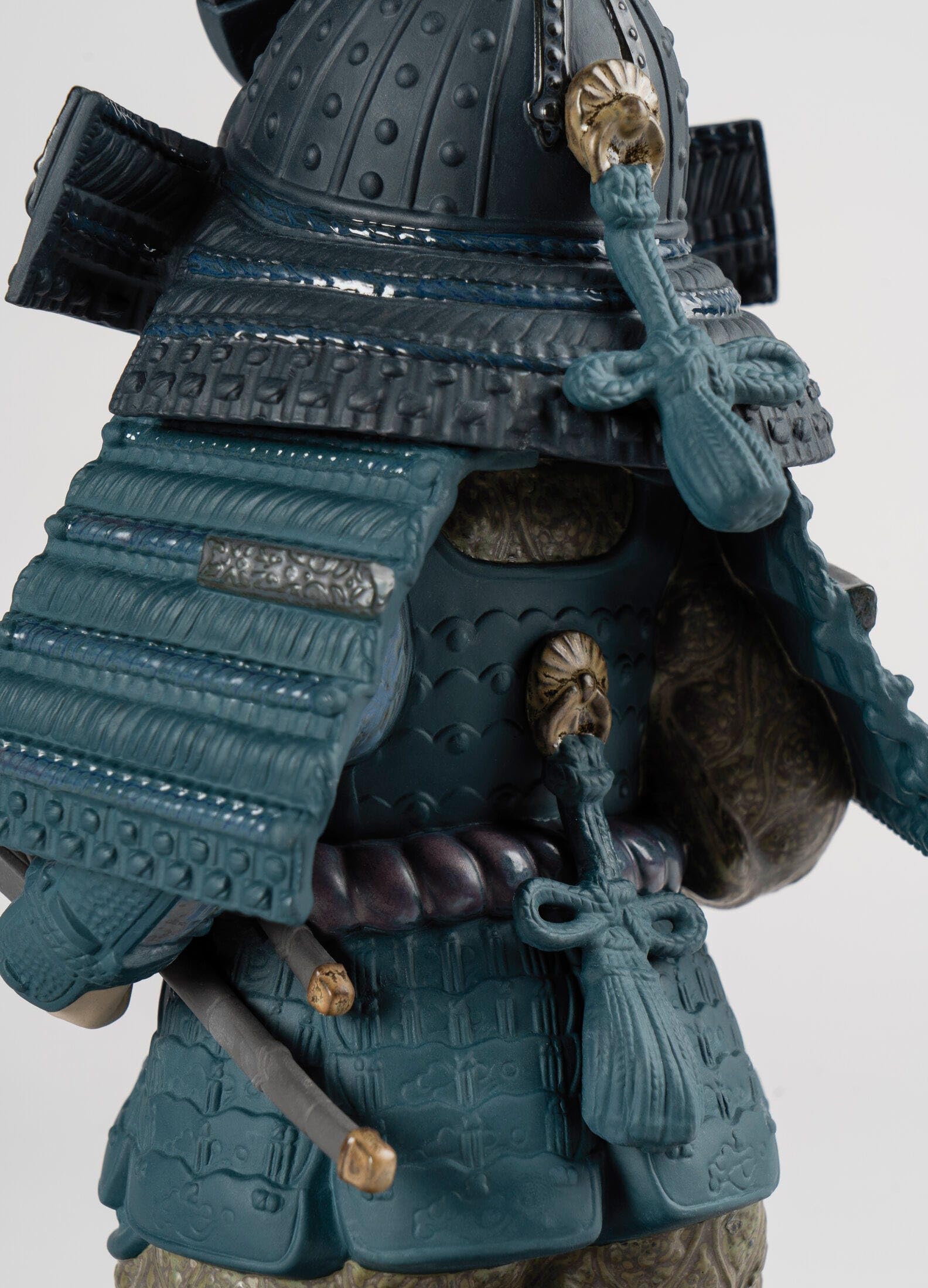 Lladró Sculture Bambino Samurai statuetta blu