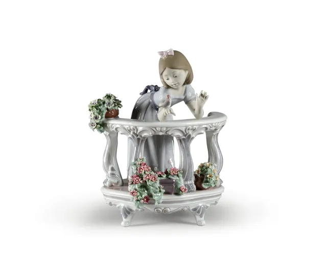 Lladró Sculture Risveglio Primavera figurina bimba fiori