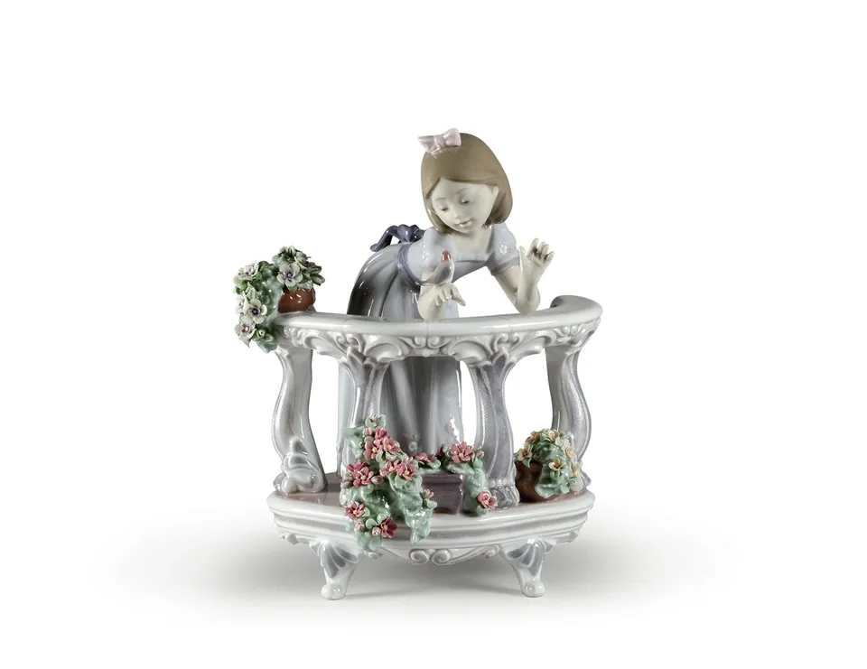 Lladró Sculture Risveglio Primavera figurina bimba fiori
