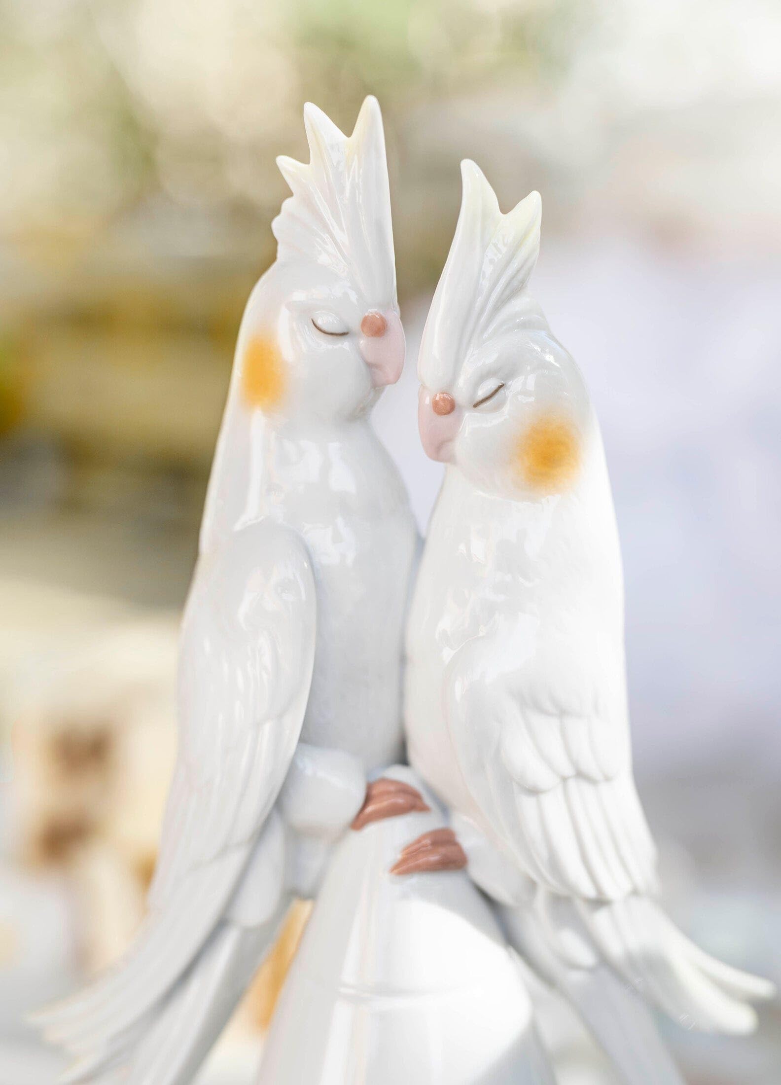 Lladró Ninfe Innamorate scultura porcellana cacatua