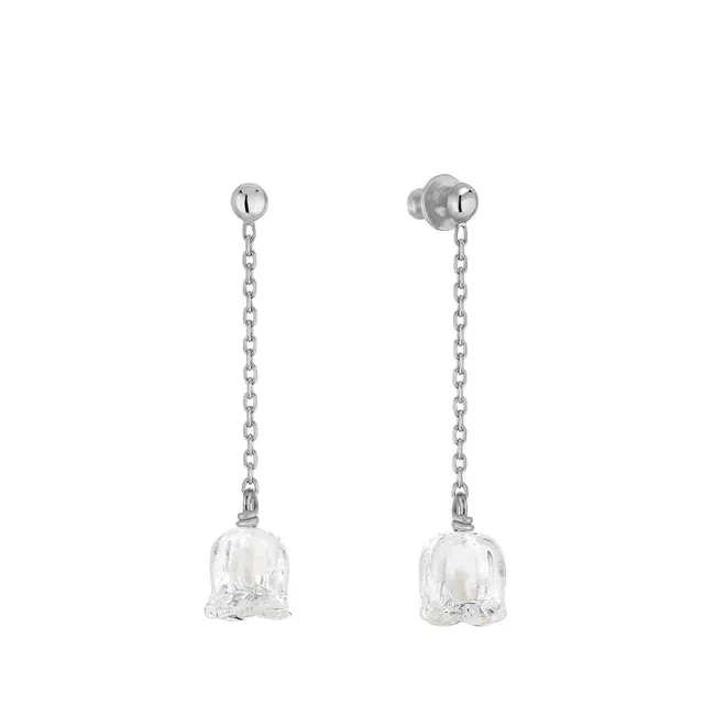 René Lalique Muguet Orecchini Lunghi in Argento