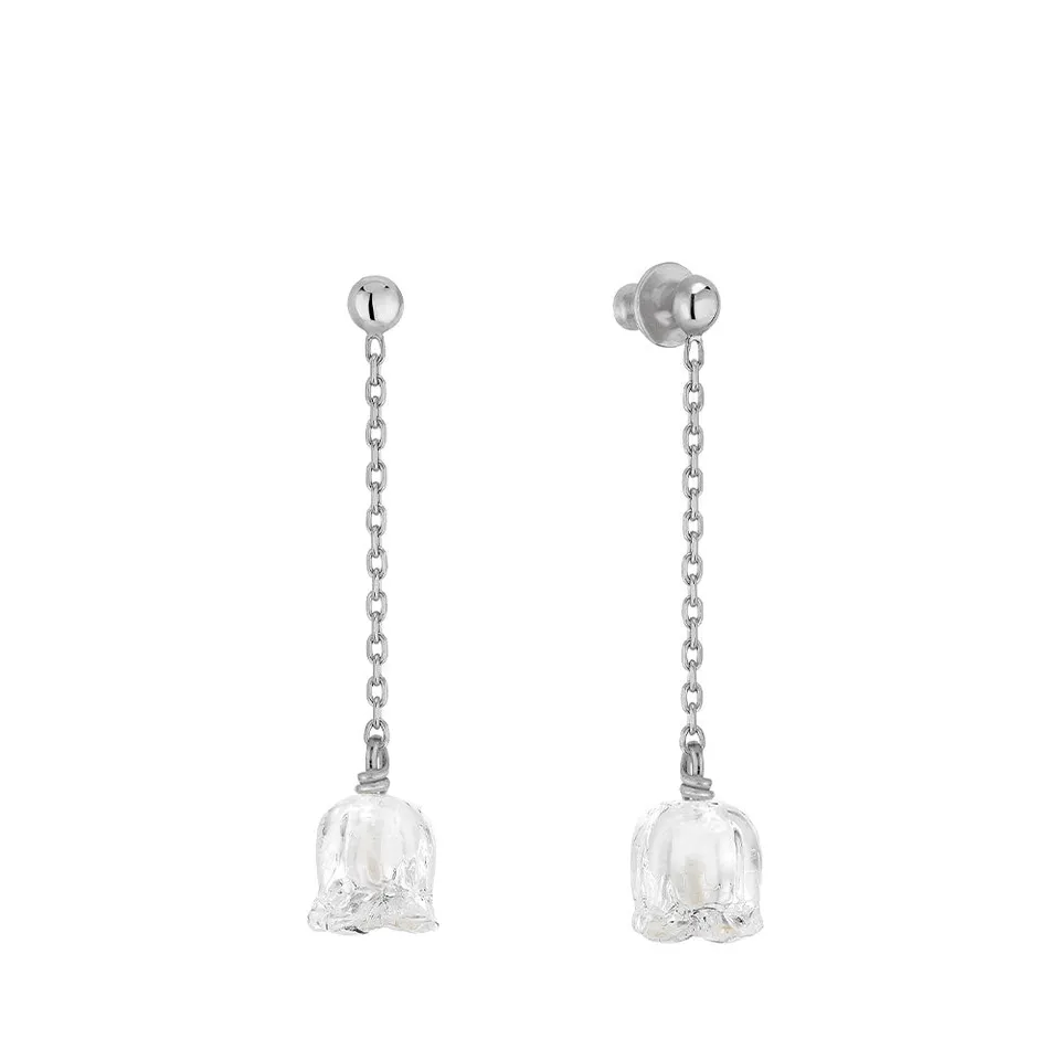 René Lalique Muguet Orecchini Lunghi in Argento