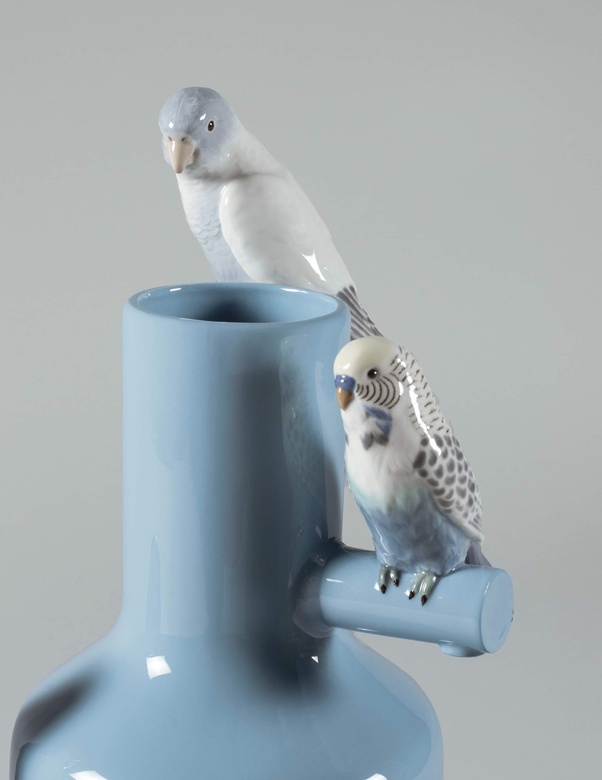 Lladró Parrot Parade vaso porcellana turchese fatto a mano