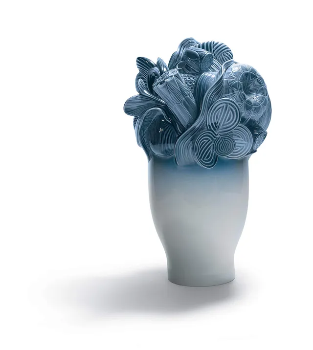Lladró Naturofantastic Vaso Grande Porcellana Blu