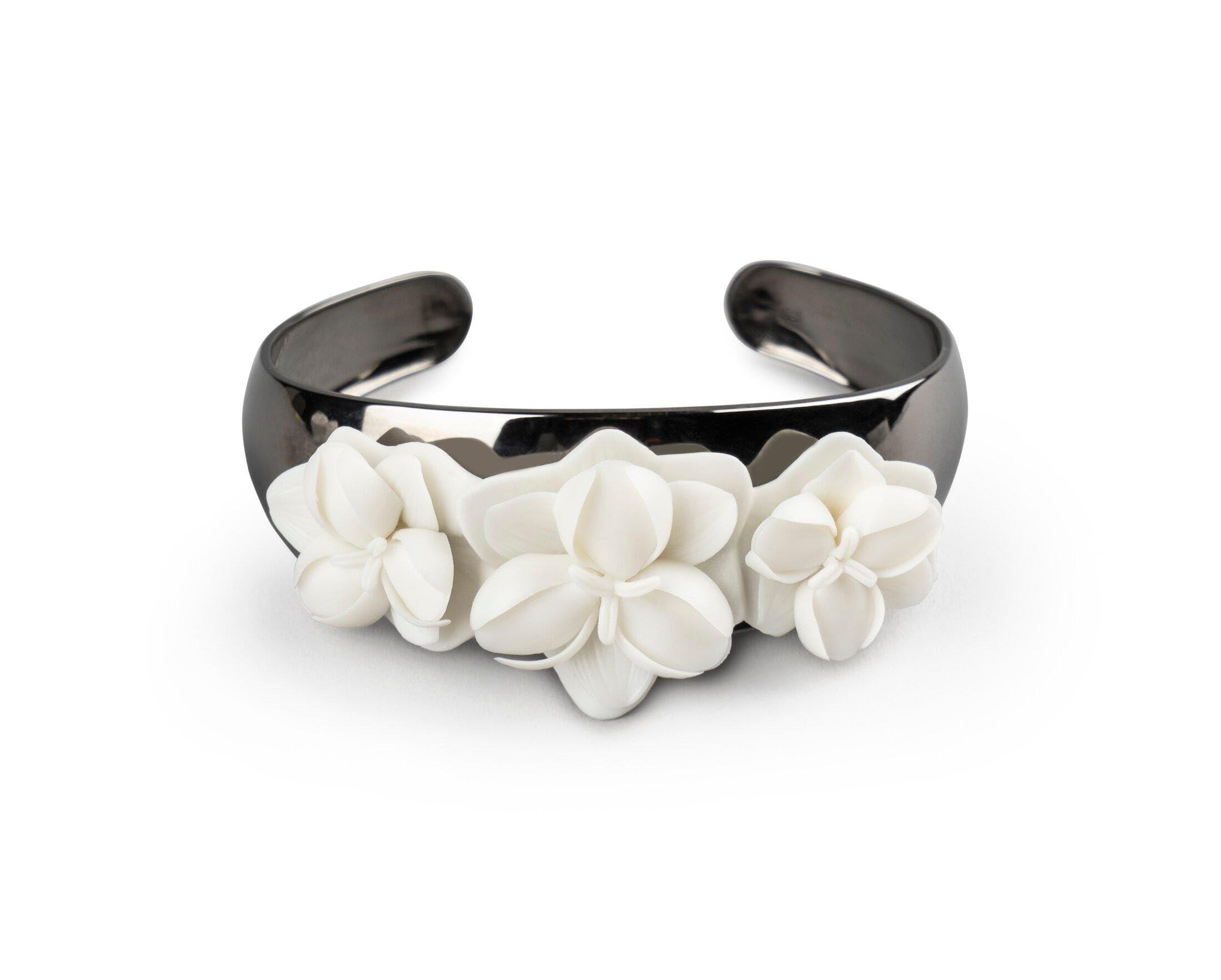 Lladró Gioielli Orchidea Bracciale in porcellana fiore bianco