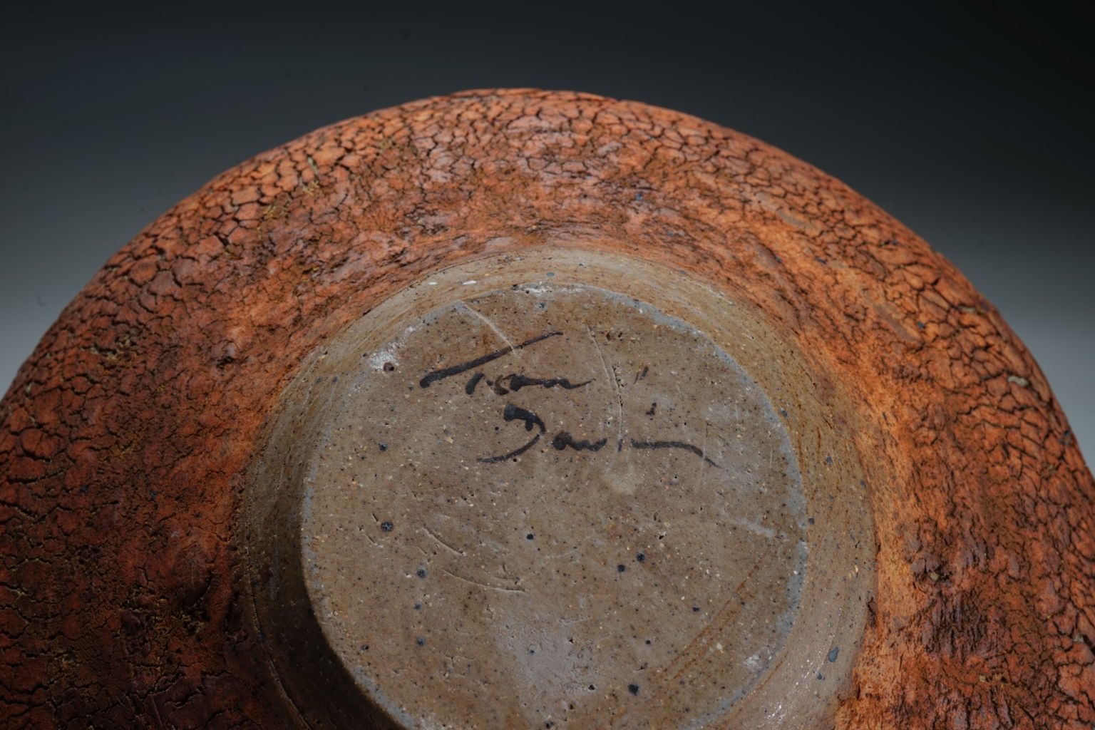 Terry Davies Bowls Vaso Basso Ikebana Ceramica Azzurra