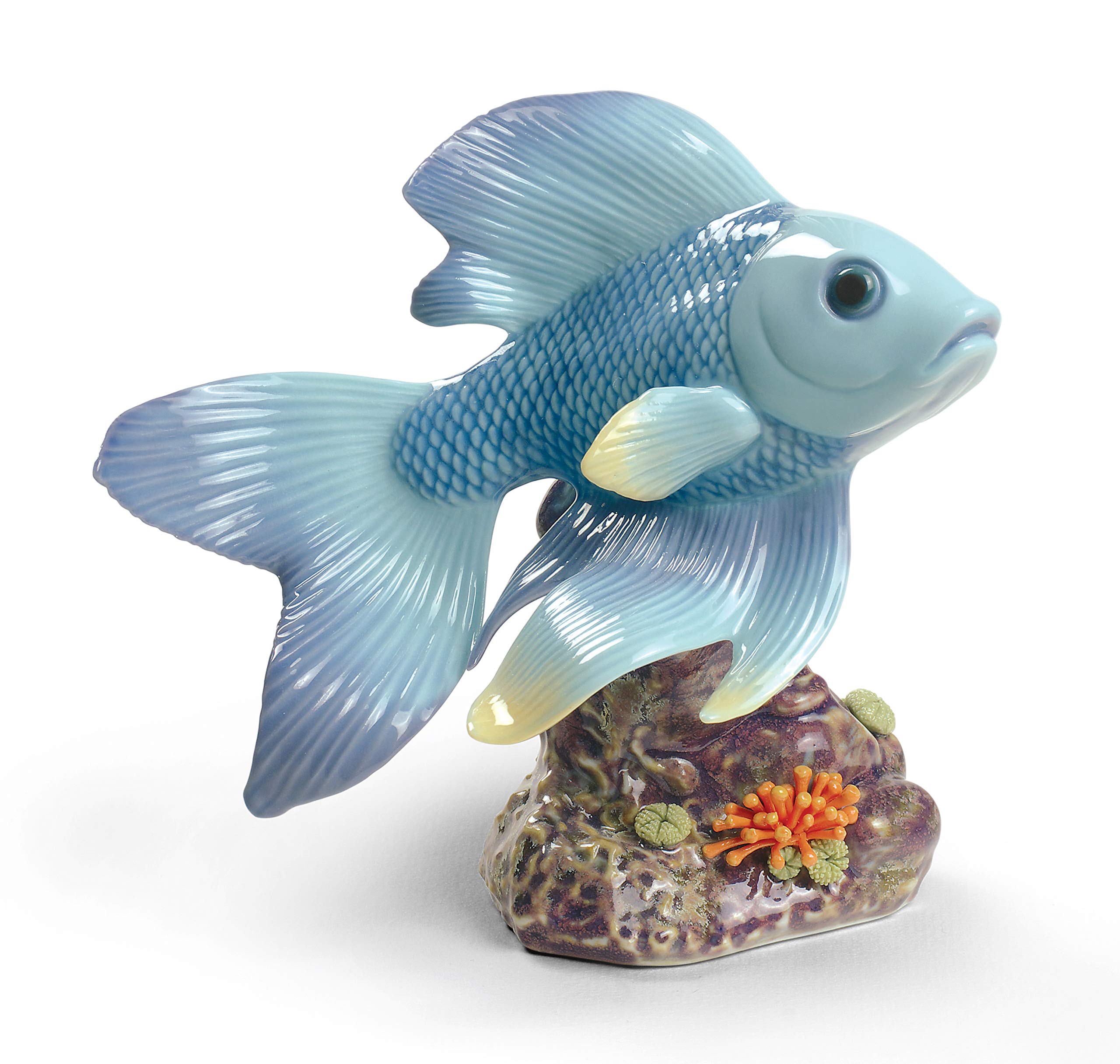Lladró Sculture Pesce Sognatore dello Stagno figurina porcellana blu