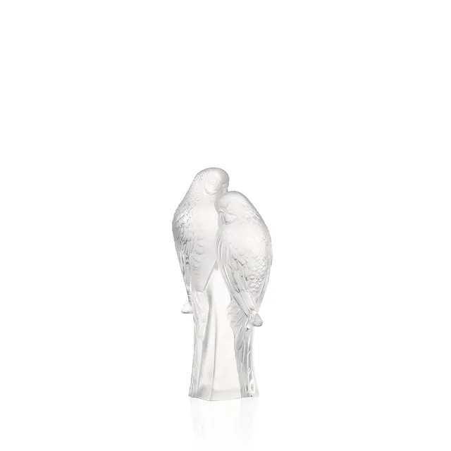 René Lalique 2 Pappagalli scultura cristallo incolore