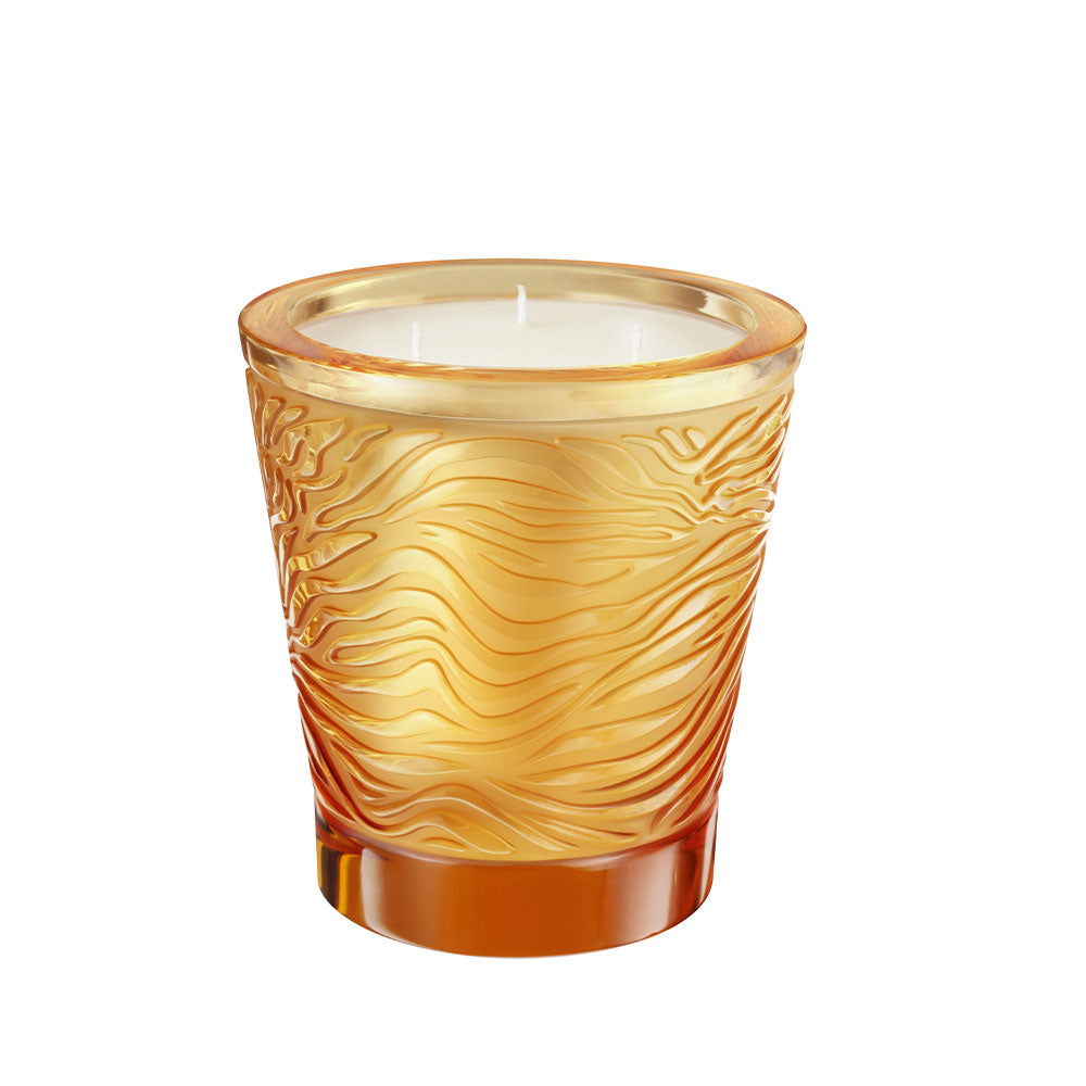 Lalique Jungle candela profumata 750 g cristallo ambra