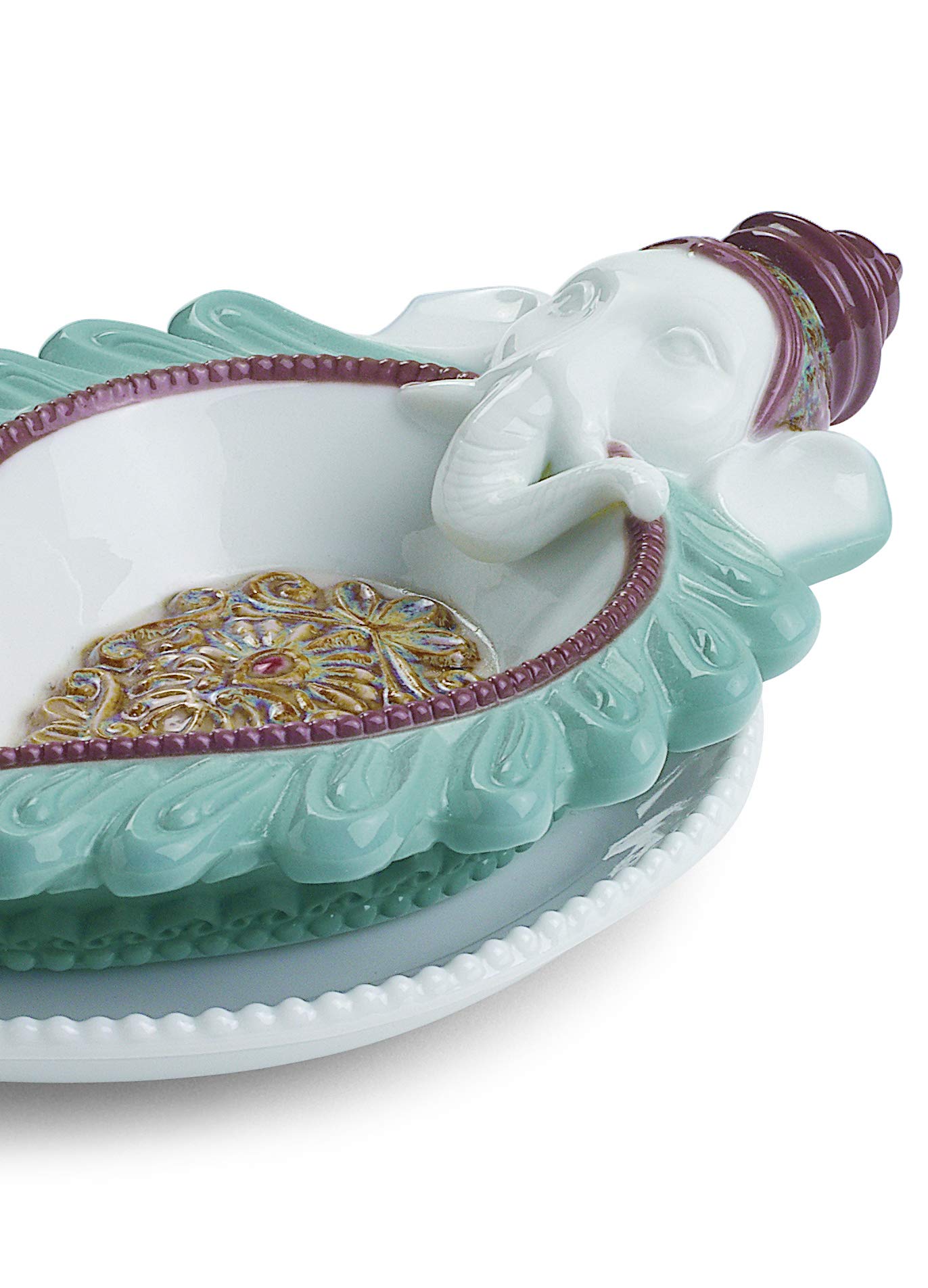 Lladró Sculture Diya Ganesha statuetta porcellana indiana