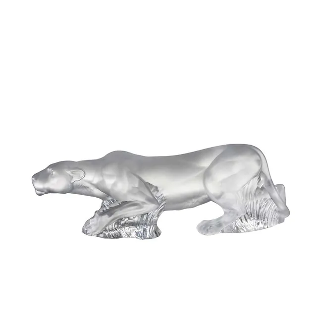 René Lalique Timbavati scultura leonessa cristallo incolore