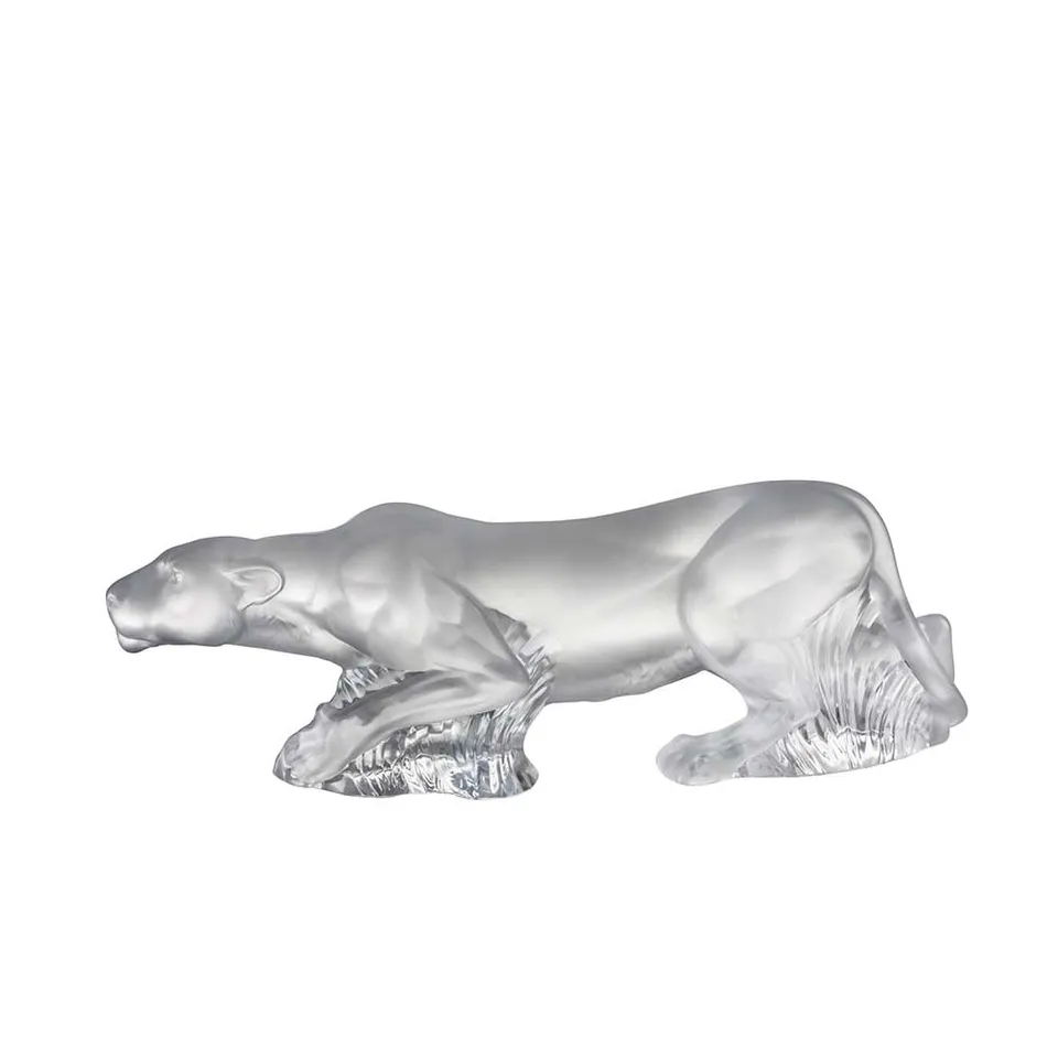 René Lalique Timbavati scultura leonessa cristallo incolore