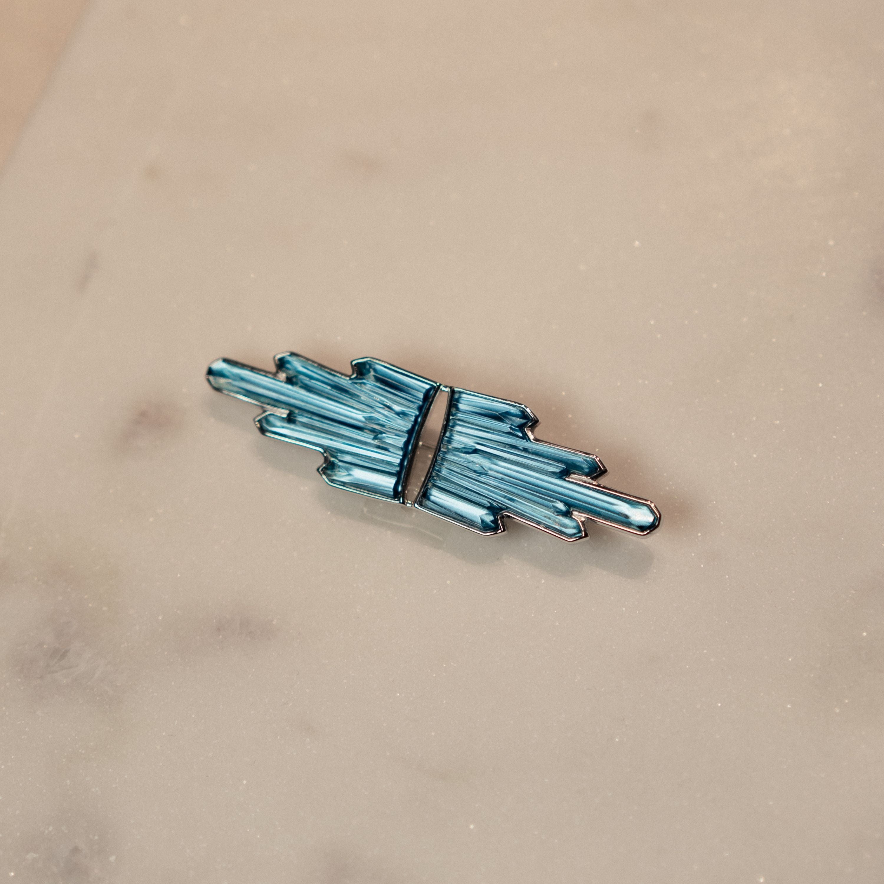 Lalique Terramineral Brooch spilla cristallo blu Persépolis
