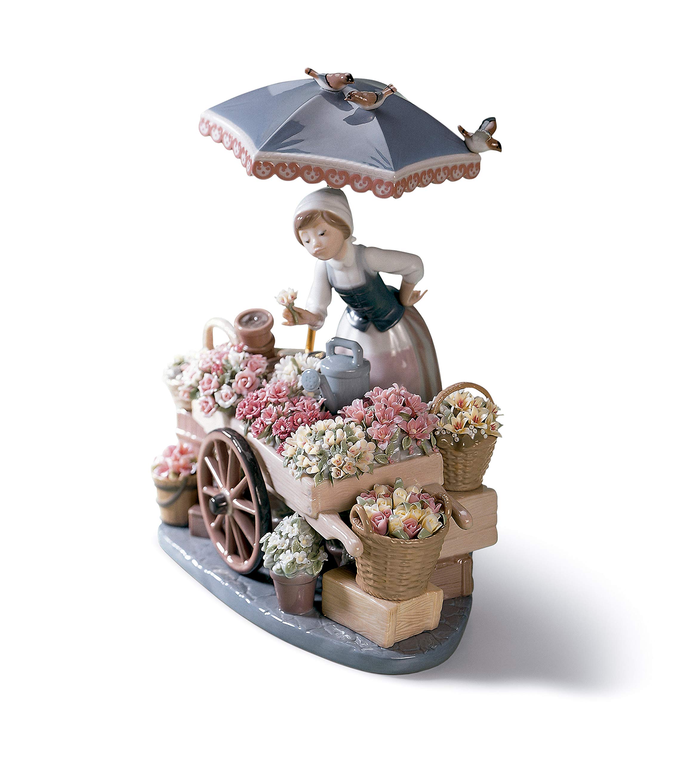 Lladró Donna Fioraia scultura alta porcellana fiori