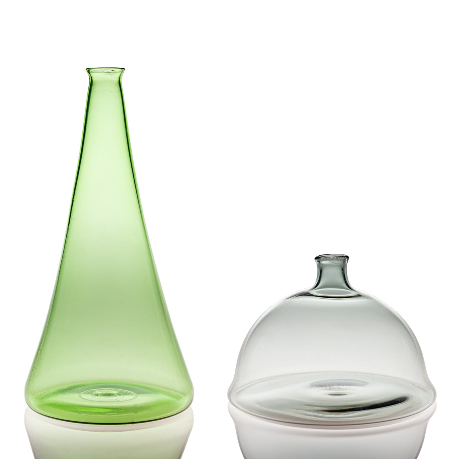 Vaporetto San Marco Duo set 2 vasi vetro Murano verde