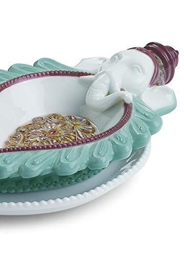 Lladró Sculture Diya Ganesha statuetta porcellana indiana