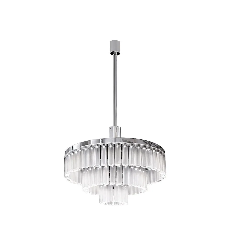 Lalique Orgue lampadario cristallo 3 ranghi luce LED