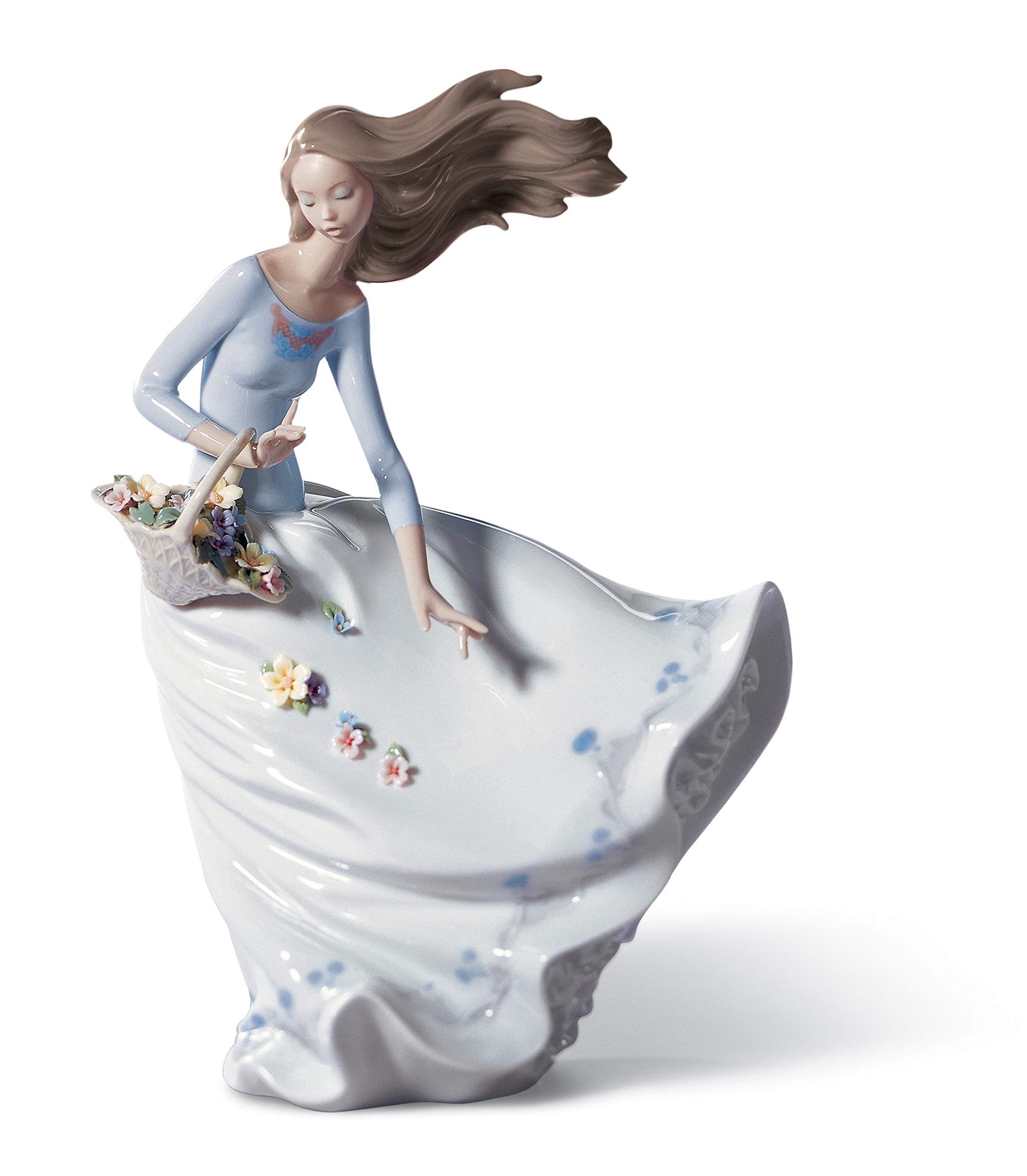 Lladró Profumi Al Vento figurina donna porcellana fiori