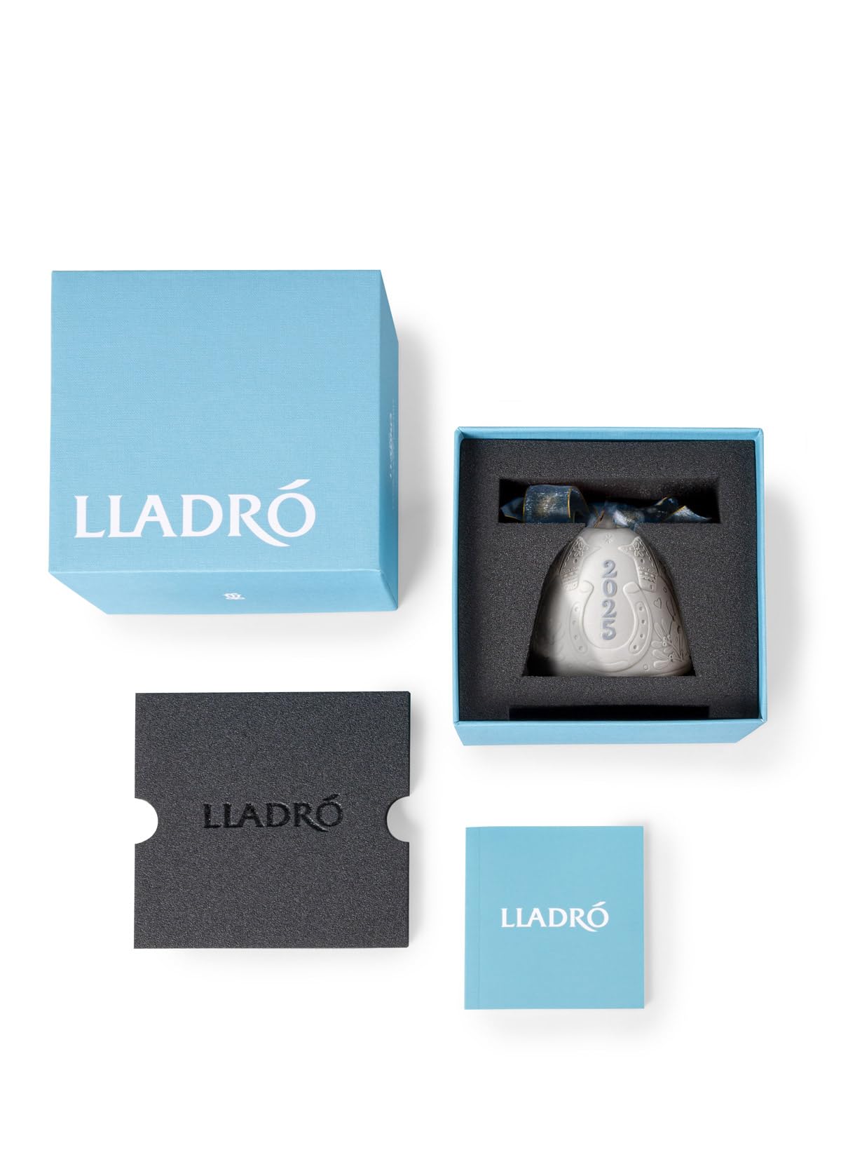 Lladró Campana Natale 2025 Blu ornamento porcellana opaca