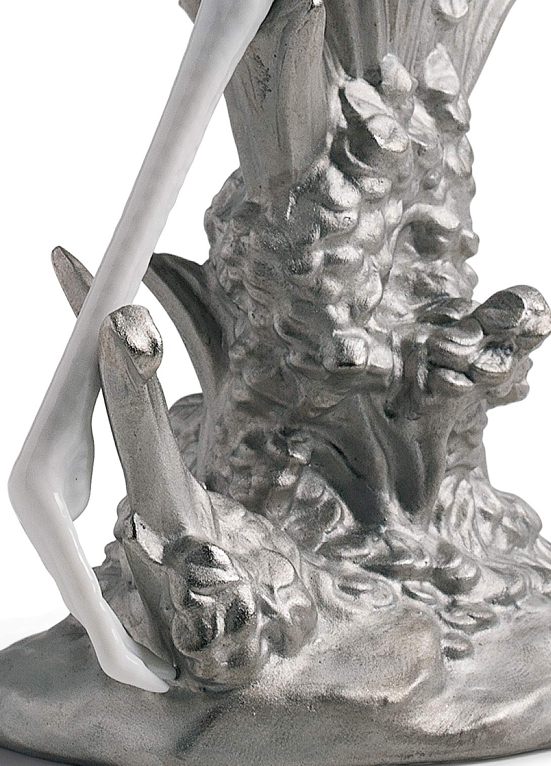 Lladró Coppia di Gru scultura porcellana lustro argento