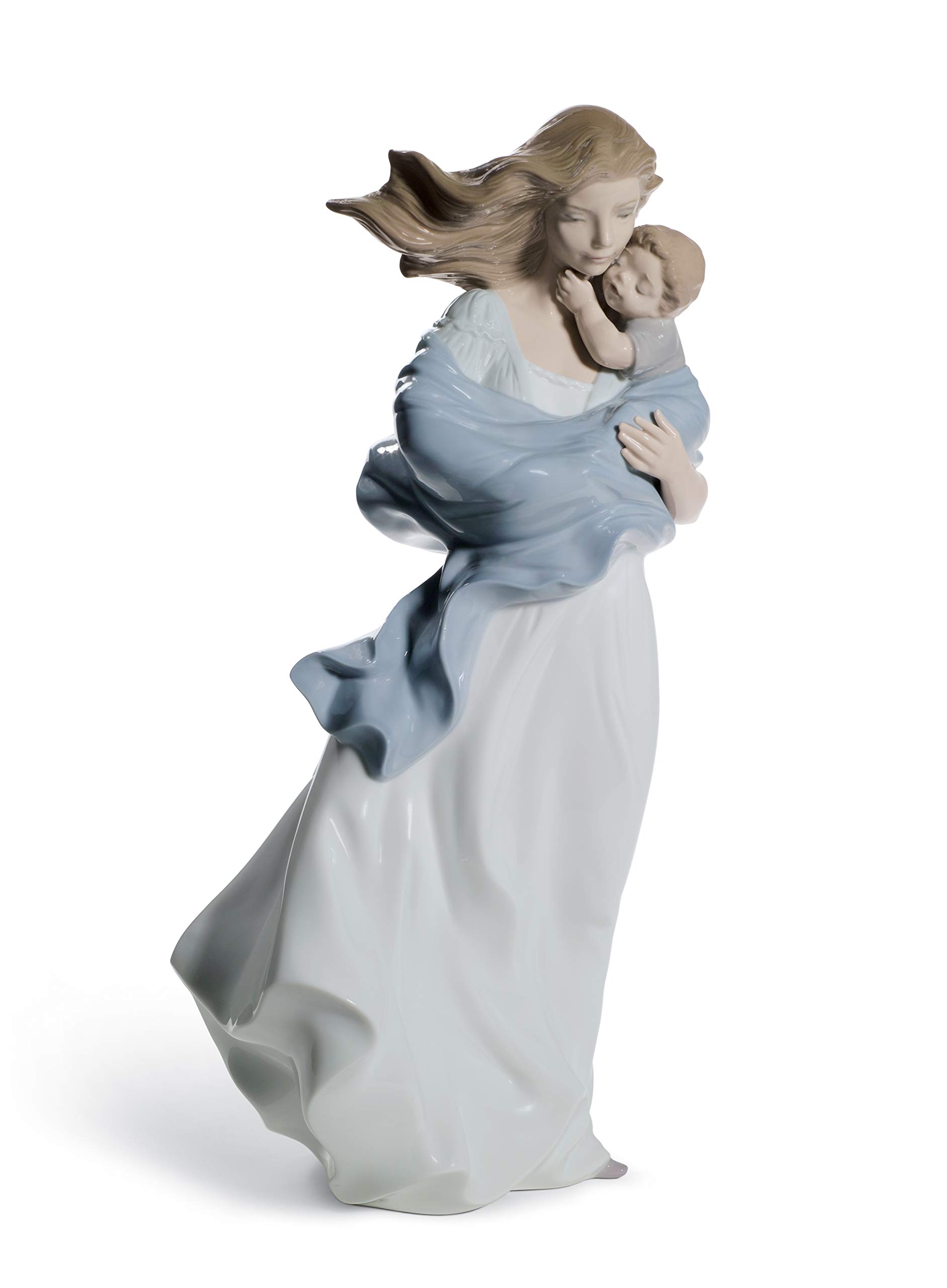 Lladró Sculture Madre Tenero Abbraccio figurina madre e figlio bianco