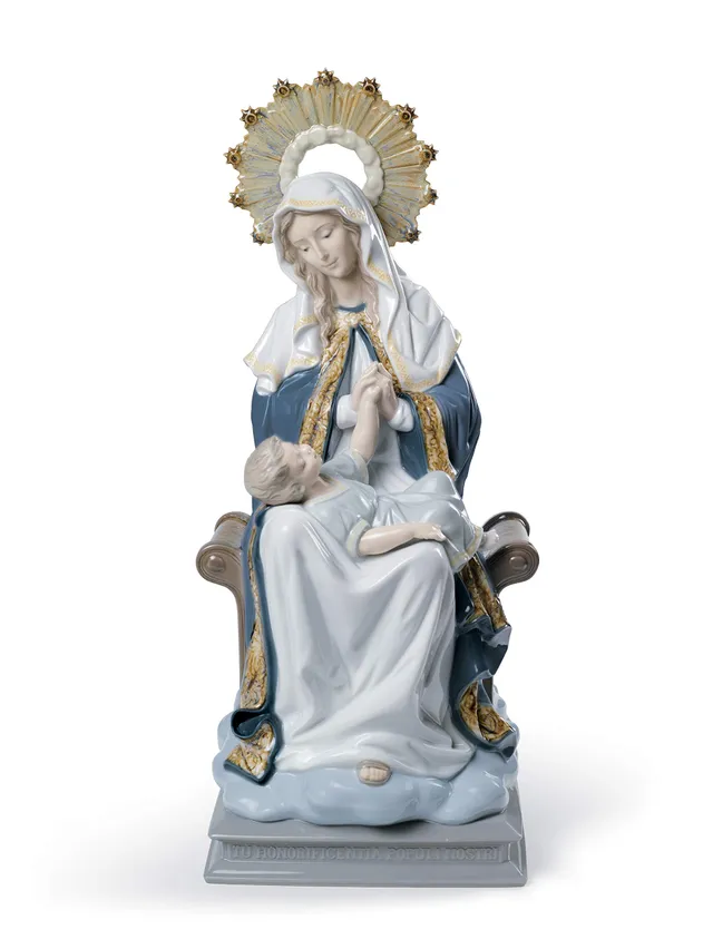 Lladró Sculture Madonna Divina Provvidenza figurina porcellana