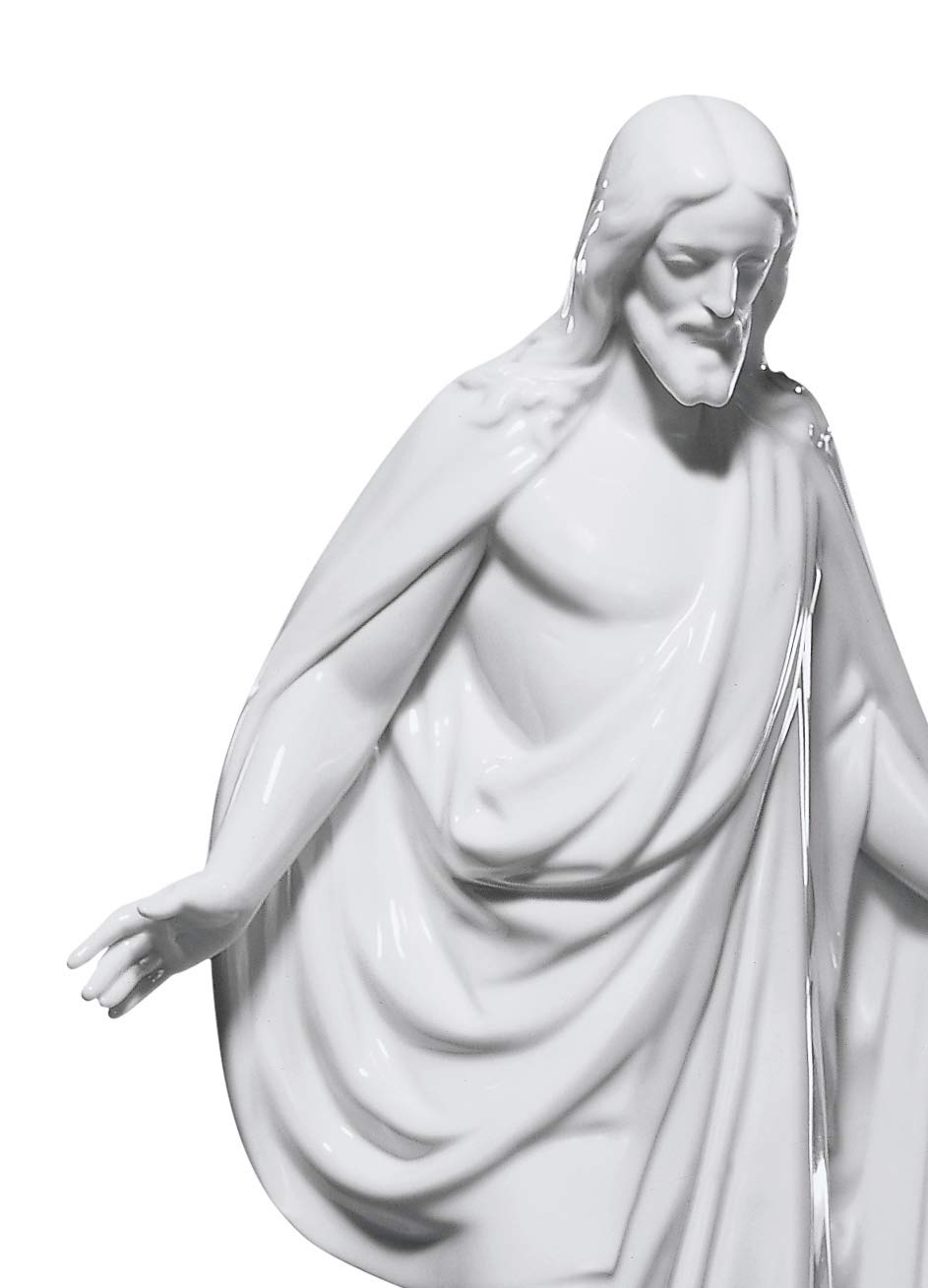Lladró Sculture Cristo Destra figurina porcellana bianca glitter