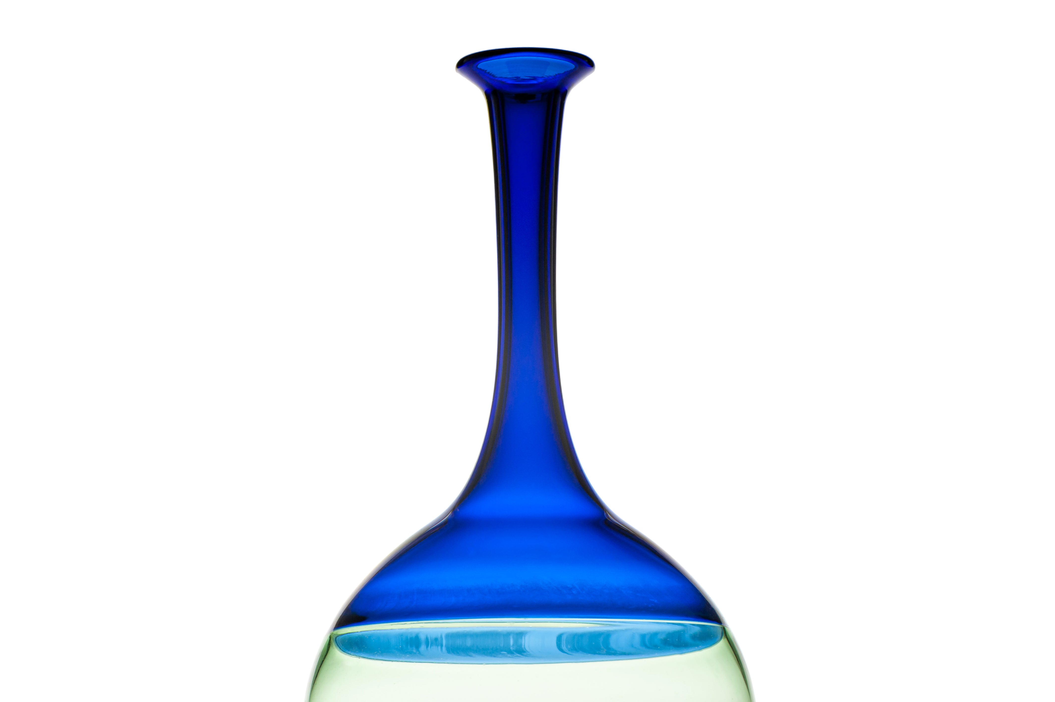 Vaporetto Dolcevita N°4 vaso vetro Murano 15 cm blu verde