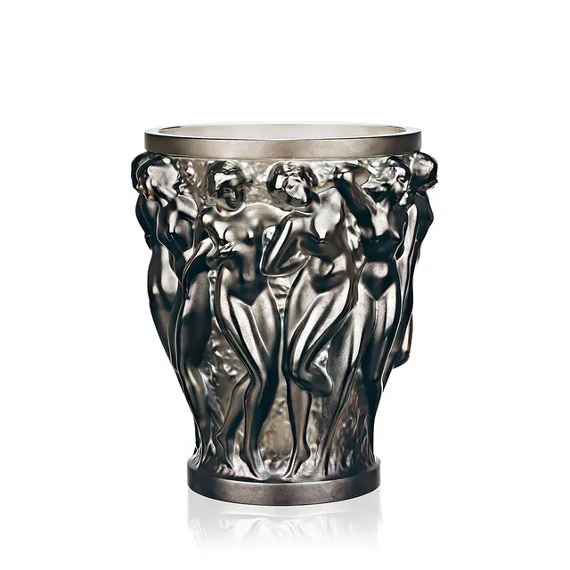 René Lalique Bacchantes vaso cristallo M bronzo