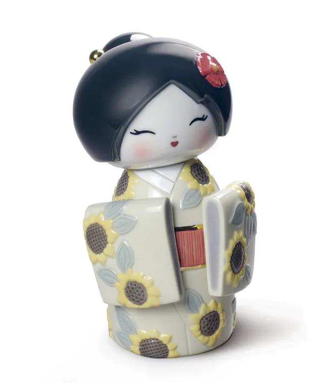 Lladró Sculture Kokeshi IV statuetta porcellana giapponese
