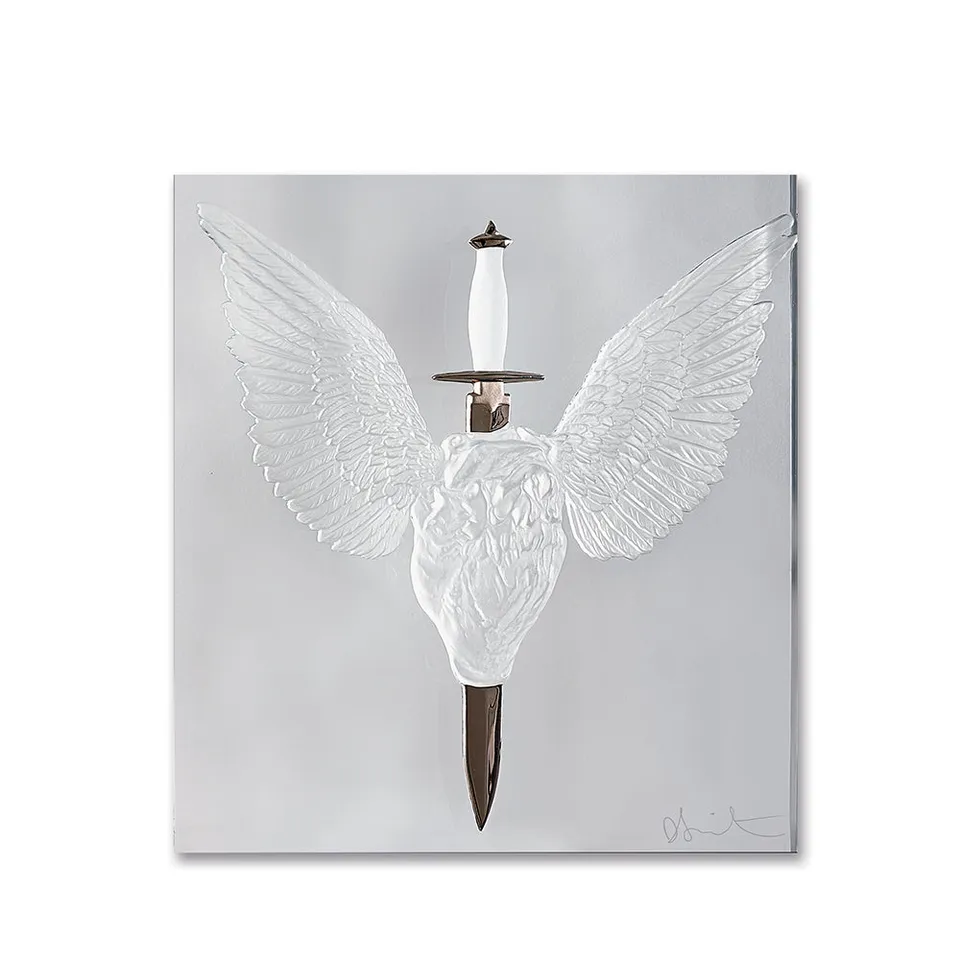 Lalique Art Eternal Prayer Damien Hirst pannello cristallo platino