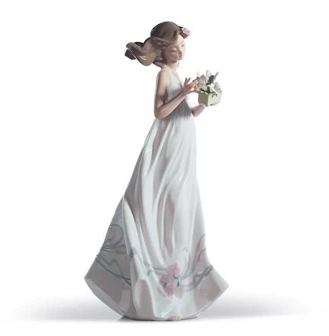 Lladró Tesori dell'Aria donna figurina porcellana fiori