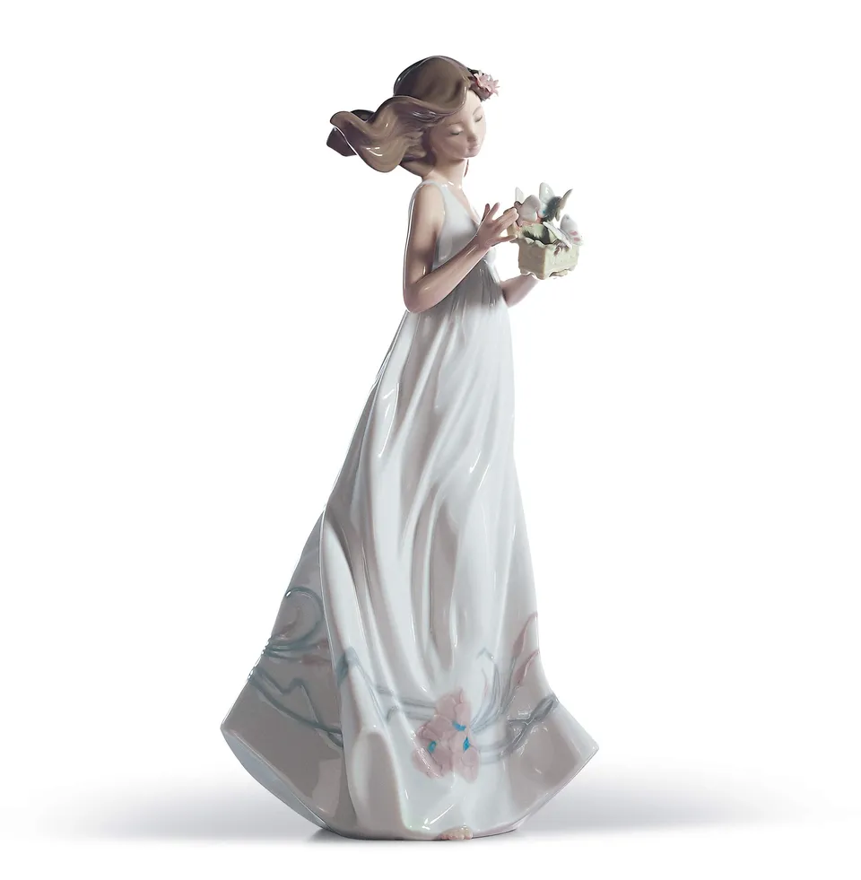 Lladró Tesori dell'Aria donna figurina porcellana fiori