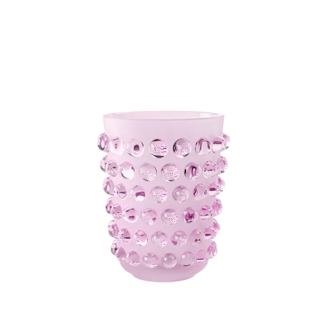 Lalique Mossi vaso cristallo rosa taglia M