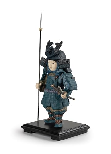 Lladró Sculture Bambino Samurai statuetta blu