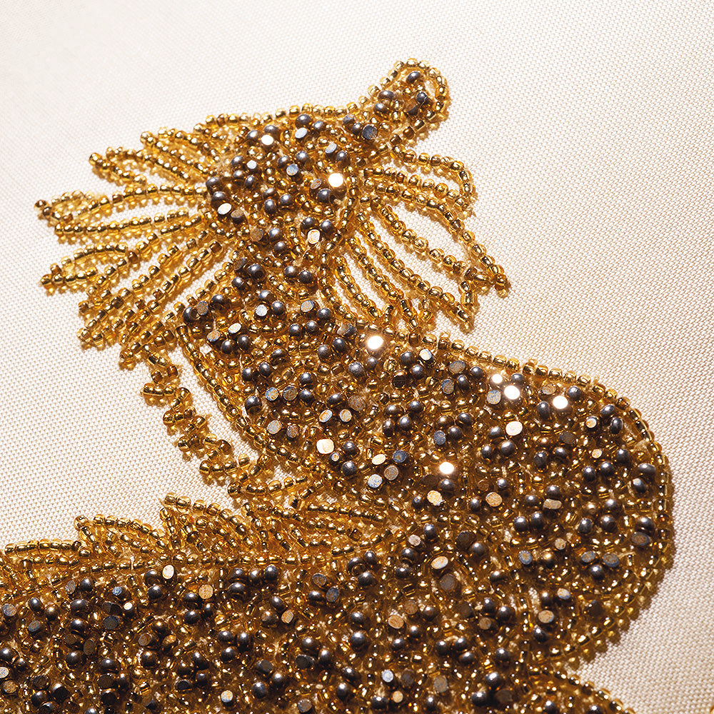 Lalique Dragon cuscino ricamato con perline taglia unica